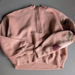 One Of A Kind Leaf Print Crop Sweater